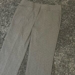 Loft Outlet Gray Modern Skinny Pants with Black Dots - Size 10